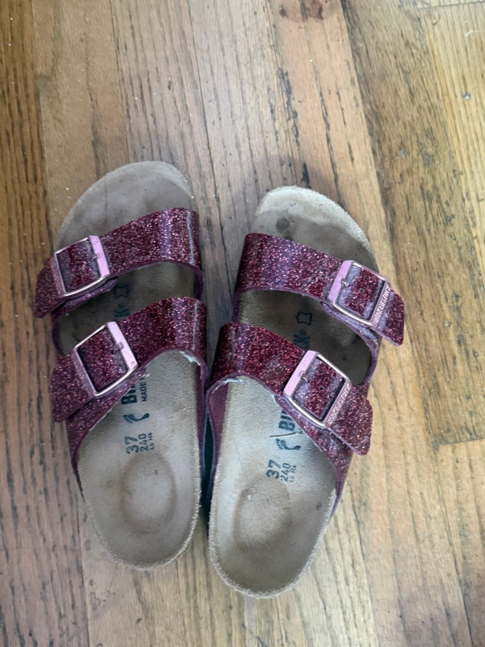 Sparkly purple Birkenstocks size 37